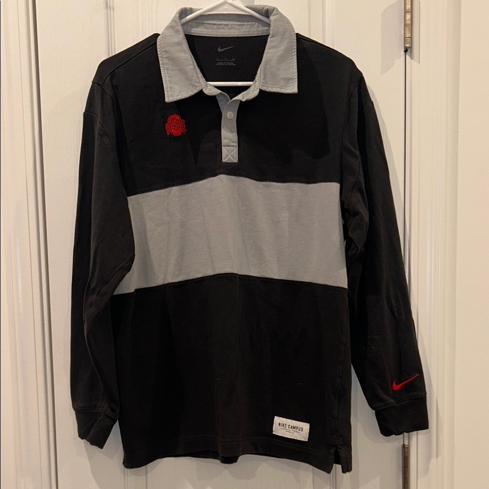 Nike Ohio State Buckeyes Campus Collection Rugby Polo, Size Small